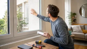 Particulier préparant un projet de rénovation énergétique dans une maison