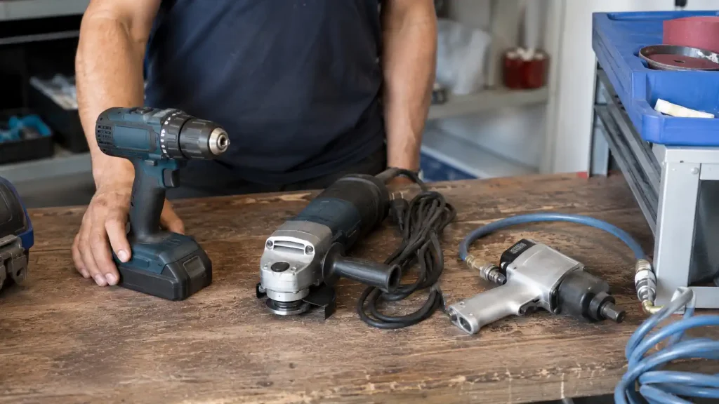 Comparaison d’outils filaire, sans fil et pneumatique dans un atelier professionne