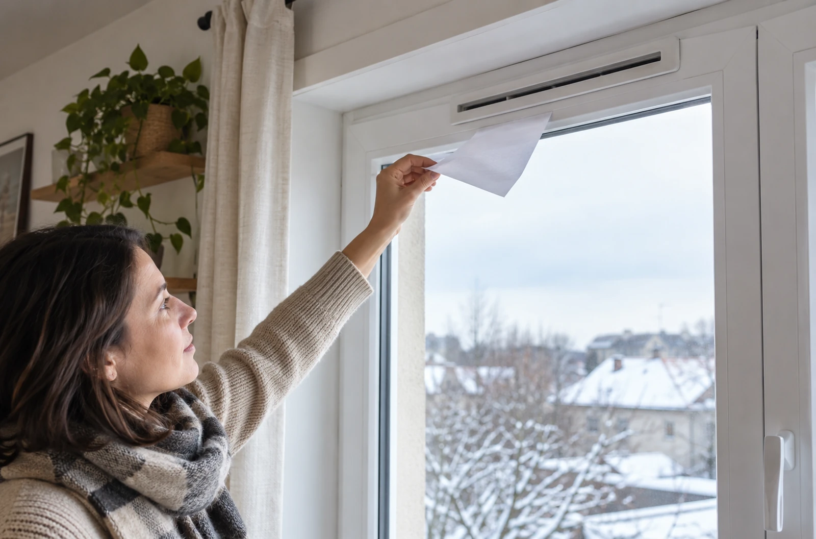Vérification d’un courant d’air près d’une entrée de VMC